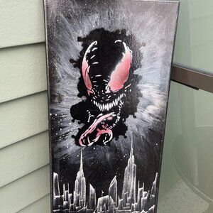 Venom Symbiote Urban Noir Cosmic Painting Original Art Street Style
